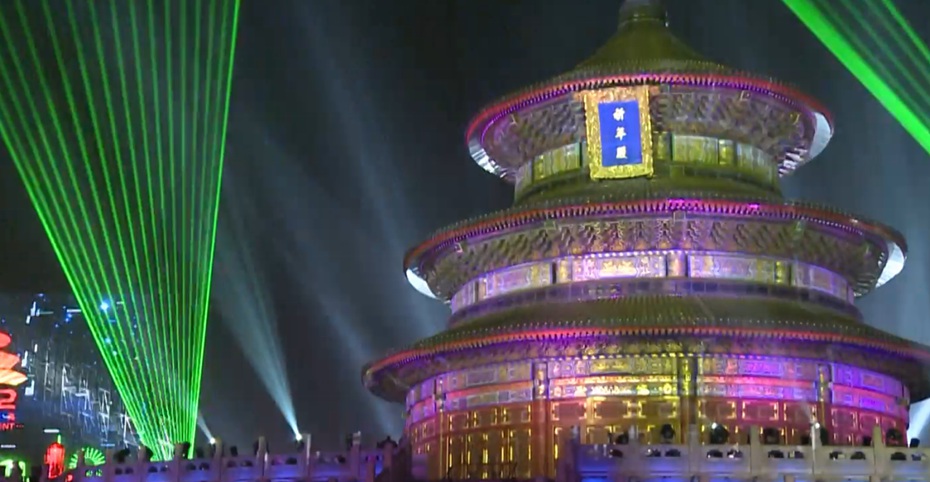北京天坛楼体投影制作案例